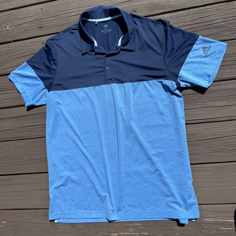 Adidas Men's Two-Tone Blue Polo Shirt - Size XL - Picture 9 of 15